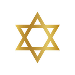  golden star of david, Star of David Judaism, Gold hexagon, angle, painted, gold vector