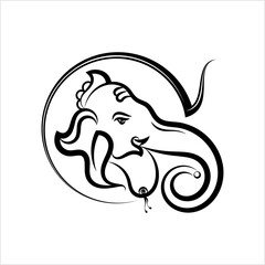 Ganesha The Lord Of Wisdom Calligraphic Style M_2212002