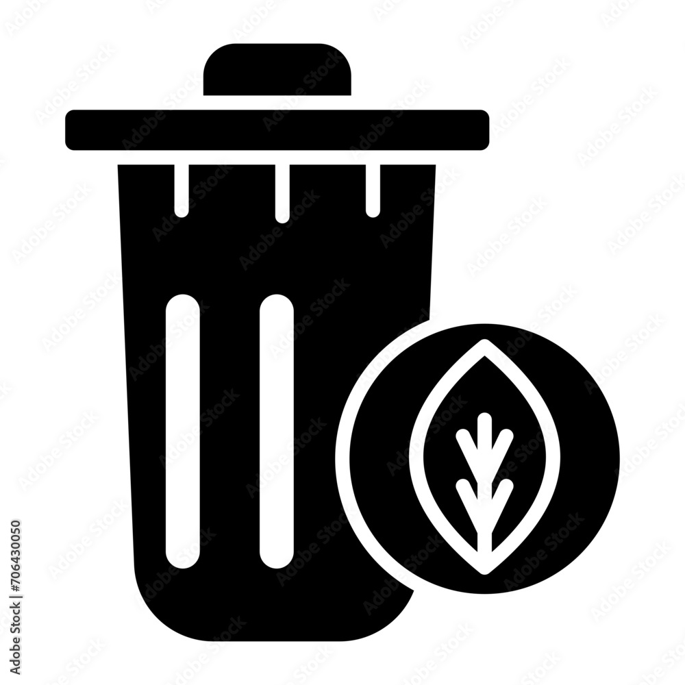 Wall mural eco trash bin icon of sustainable energy iconset.