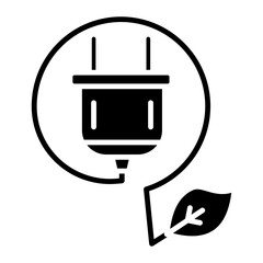 Obraz premium Eco Power Socket Icon of Sustainable Energy iconset.