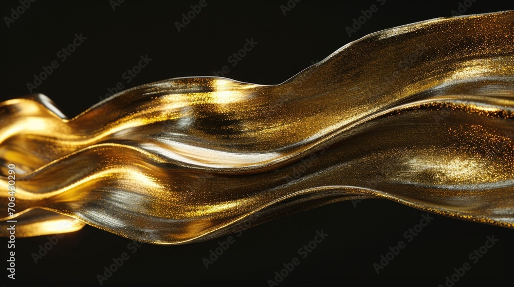 Poster a gold sculpture is depicted against a black background. perfect for adding a touch of elegance and 