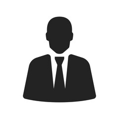 Businessman icon in flat style, User icon vector illustration
