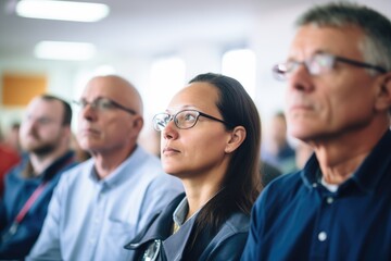 Obraz premium group of people attending a seminar on data protection laws