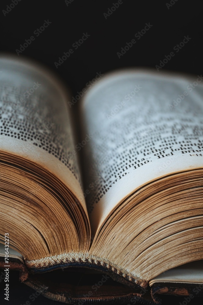 Aufkleber An open book sitting on top of a table. Ideal for educational or literary concepts