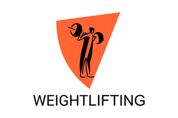 weightlifting sport vector line icon. an athlete practicing weightlifting. sport pictogram, vector illustration.