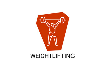 weightlifting sport vector line icon. an athlete practicing weightlifting. sport pictogram, vector illustration.