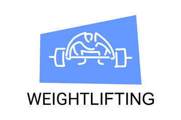 weightlifting sport vector line icon. an athlete practicing weightlifting. sport pictogram, vector illustration.