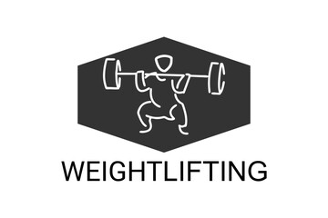 weightlifting sport vector line icon. an athlete practicing weightlifting. sport pictogram, vector illustration.