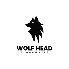 wolf silhouette logo design
