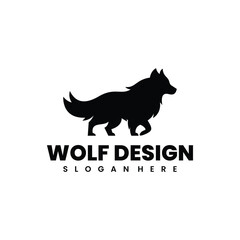 wolf silhouette logo design