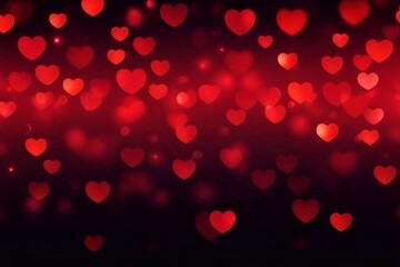 red hearts​ bokeh​ lights​ background, Valentine's​ Day​ background​