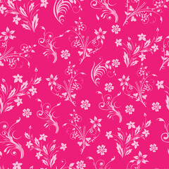 Fototapeta na wymiar Seamless pattern with hand drawn flowers. Floral pattern.