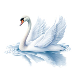 Elegant Swan on transparent background