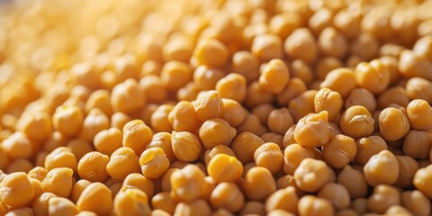 A pile of chickpeas stacked on top of each other. Versatile image for use in recipes, cooking blogs, or food-related content