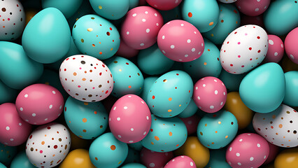 Colorfully decorated Easter eggs.