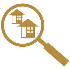 Gold Real Estate Icon Isolated on White