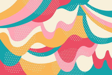 Creative psychedelic geometric colorful background with patterns. Collage. Design for prints, posters, postcards. Vector. - obrazy, fototapety, plakaty