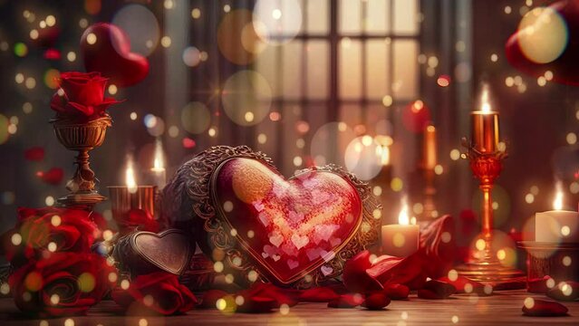 Love, valentine, colorful composition, symbolism and romance of love, February 14, Valentine's Day