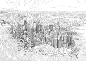 Sketch of New York City 