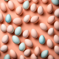 easter eggs with peach background