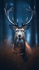 Deer, Minimalistic Professional Portrait, Generative AI	