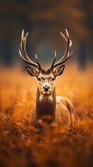 Fototapeta premium Deer, Minimalistic Professional Portrait, Generative AI 