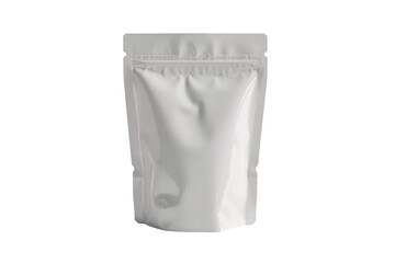 a white plastic pouch on a transparent background