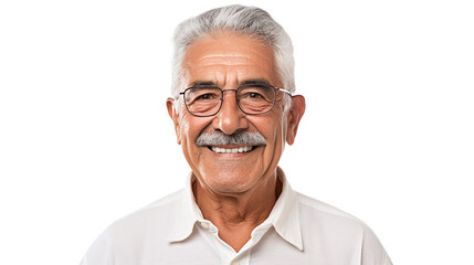 Smiling Senior Man in Mexico on a transparent background