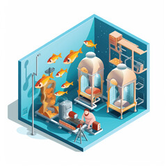 Artificial Rearing Isometric Composition cute cartoon