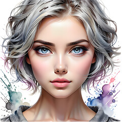 Fototapeta premium Striking Elegance Unveiled: A Captivating Showcase of Diverse Hairstyles Adorning Beautiful Women.(Generative AI)