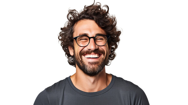 Aussie Spectacled Smiling Grownup Grin on a transparent background
