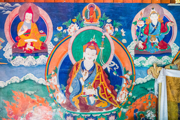 Obraz na płótnie Canvas Buddhist Master Magicians, Thangkas, Buddhist Art, Tibetan Buddhism