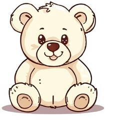 Obraz na płótnie Canvas Cute cartoon teddy bears on white background icon vector