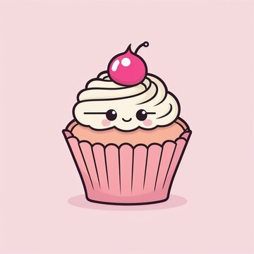 Adorable Cupcake Vector Illustration for App Icon