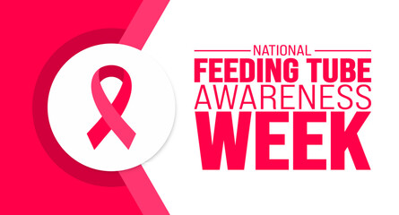 February is National feeding tube awareness week background template. Holiday concept. background, banner, placard, card, and poster design template with text inscription and standard color. vector - obrazy, fototapety, plakaty