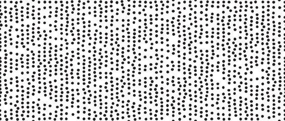 Dotted lines seamless pattern. Stippled lines background. Vertical polka dot stripe repeating wallpaper. Abstract minimalistic seamless texture. Black and white dots textile swatch. Vector backdrop - obrazy, fototapety, plakaty