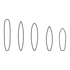 Surfboard icon vector set. surfing illustration sign collection. surf riding symbol or logo.