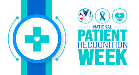 February is National Patient Recognition Month background template. Holiday concept. background, banner, placard, card, and poster design template with text inscription and standard color. vector  - obrazy, fototapety, plakaty
