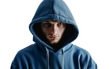 Blue Hoodie on Transparent Background