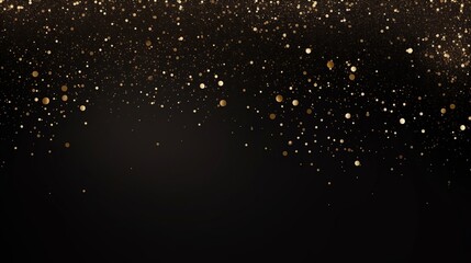 black abstract background with gold shimmer. Copy space - obrazy, fototapety, plakaty