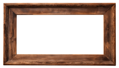 Old rustic wooden frame cut out