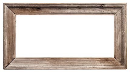 Old rustic wooden frame cut out