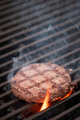 carne grelhada no broiler suculenta sabor fogo saboroso grelhado hamburguer bovino, grelha, braai,...