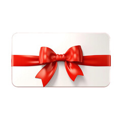 gift card with red bow on transparent background