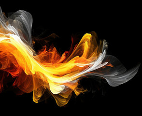 Black Background With Yellow and Red Smoke