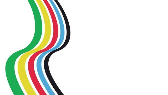 multicolored lines on white background. Moving and waving like flag for sport event