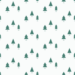 Obraz premium Fir Trees Forest Seamless Pattern Minimal Print