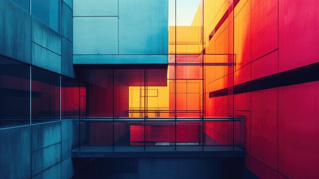 Architectural Photography, minimalist abstract geometric composition of urban landscape. Cityscape concept