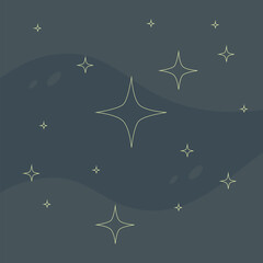 Dream Night Abstract Trendy Gray Blue  Star Outline Celestial Wallpaper Or Background