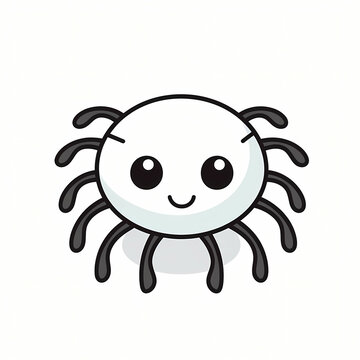 A Kawaii Spider Halloween, A Cartoon Spider With Black Legs